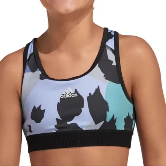 Girls Adidas Halo Silver Techfit Sports Bra Size Medium 10/12